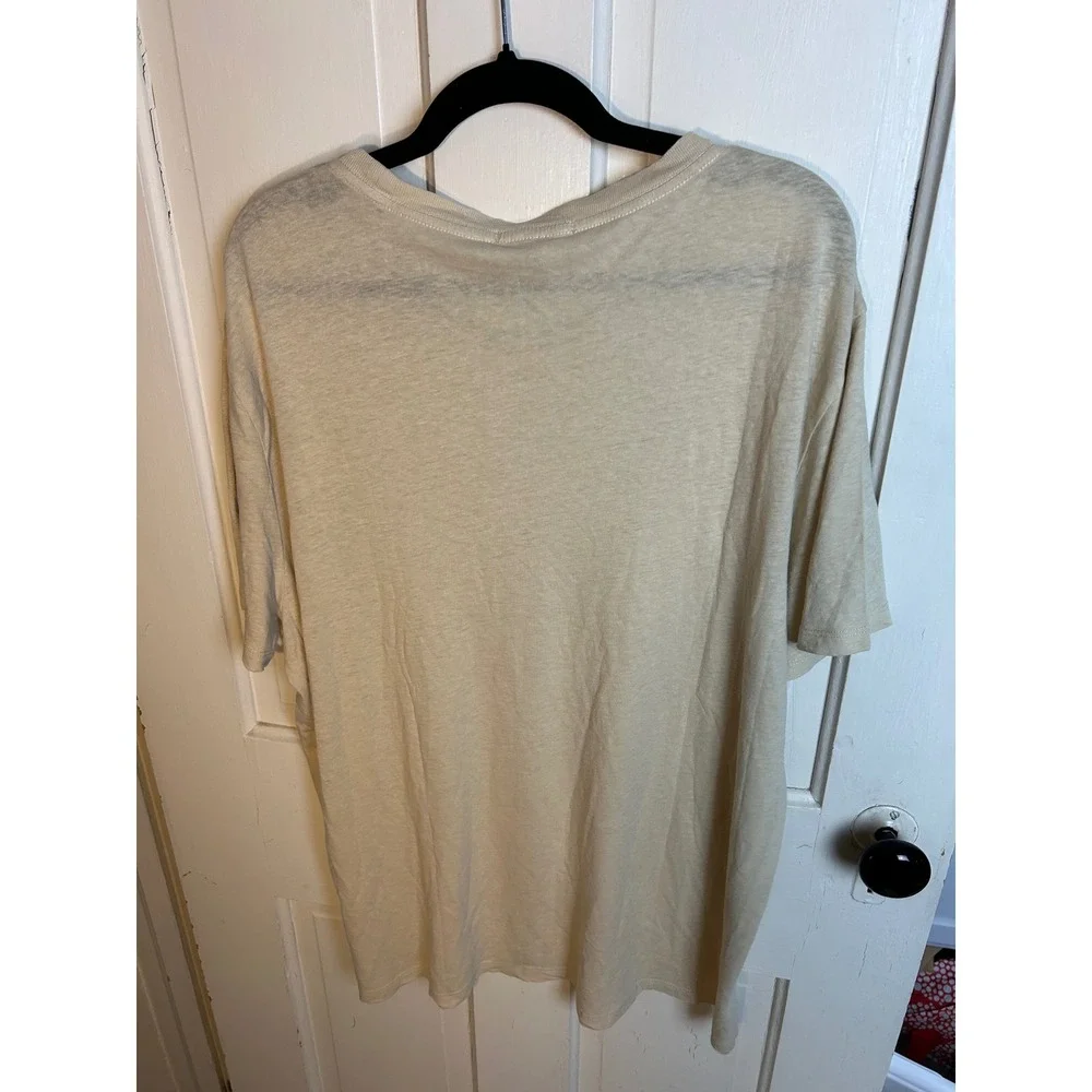 Marine Layer Mens Relaxed Hemp Cotton Tee Sand Beige Pocket T-Shirt XL NEW